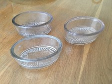 Antique glass oval ramekins x3 - two made by RD. Waddell 1880