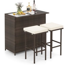 3 PCS Patio Bar Set w/