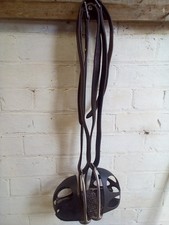 Brown English  Stirrup Leathers complete with caged stirrups