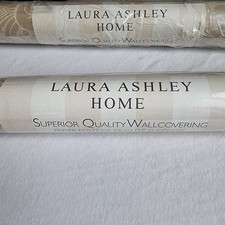 2x Laura Ashley Tatton Truffle Wallpaper Rolls 10m x 53cm Pearlescent Neutral 