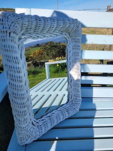 White wicker picture - white,