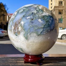 20.37LB  Natural Water Grass Crystal Ball - Sparkling Stone Success Stone Ball