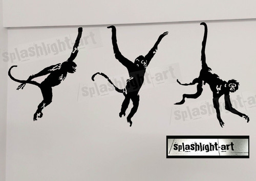 Banksy escaping monkeys - banksy,