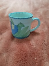A small Highland  Stoneware  COFFEE MUG - BLUE IRIS #3