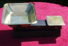 Waymaster vintage kitchen scales with brass pan