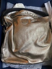 Aspinal of London Women’s Metallic Gold Leather Hobo Shoulder Bag Handbag Good
