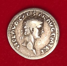 Claudius I  Denarius  Rare Ob
