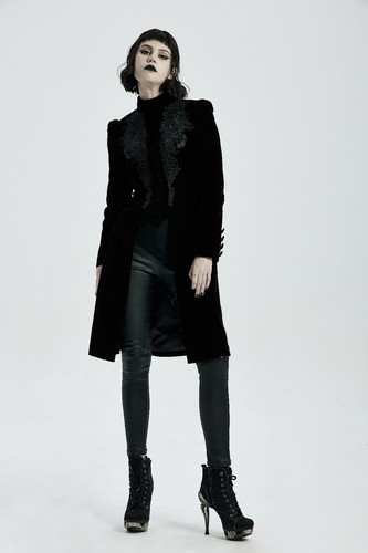Women black velvet long - black,
