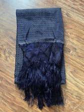 Rebozo shawl from Mexico, purple hand dyed, loom woven, 1.8m long with puntas