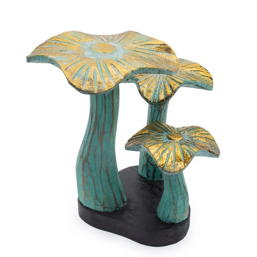 Small golden mushroom art - golden,