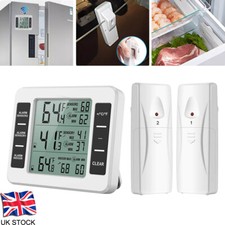 Indoor Outdoor 2 Sensors Wireless Digital Alarm Thermometer Fridge Home Freezers