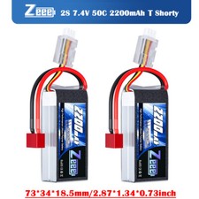 2x Zeee 7.4V 2200mAh 2S Lipo