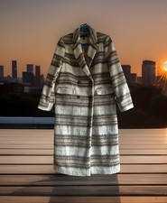 Long Coat Checked Fluffy