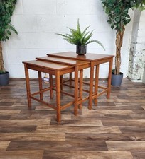 Vintage Mid-Century Danish Teak Nest Of Tables Scandi MCM Retro