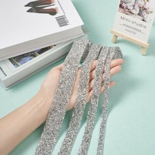 1Meter Rhinestone Beaded Trim Glue Iron on Belt Diamante Applique Ribbon Crafts 