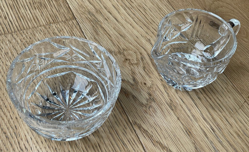 Vintage crystal cut glass jug - vintage,