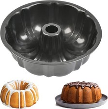 24cm Ring Cake Tin – Non-Stick Fluted Round Baking Pan, Carbon Steel Cake Mould