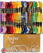 50 Anchor Cross Stitch Embroidery Threads Skeins Colour Floss 100% Cotton thread