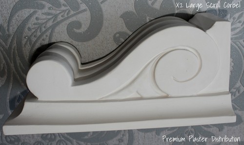 Plaster corbels large scroll - plaster,