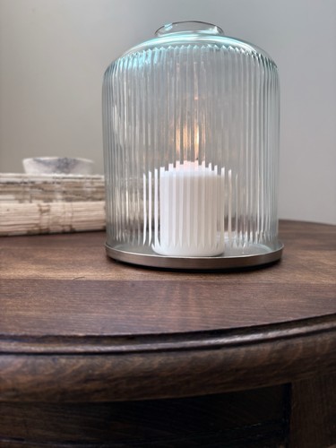 Large handblown glass candle - glass,