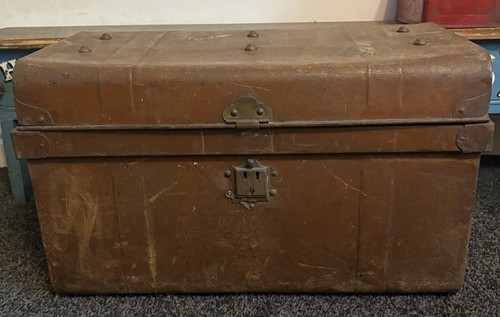 Vintage riveted metal travel - a,