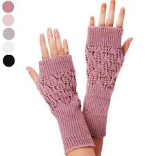 Womens Ladies Fingerless Arm Warm Winter Knitted Gloves Hand Long Warmer Mittens