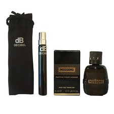 Mens Aftershave Miniature Travel Gift Set x2 Missoni Parfum & Azzaro Decibel