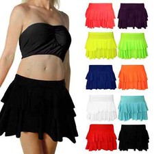 Ladies Girls Neon RARA Mini Skirt Tutu Dance Club Party Fancy Women Frill Short