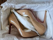 Genuine Christian Louboutin Pigalle 100mm Shoes in Nude Patent sz 36.5