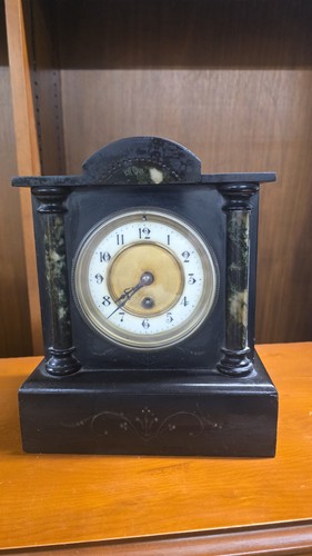 Victorian black slate mantel - black,
