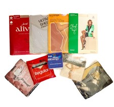 Pantyhose Lot 9 Size A/B New Vtg-Now L'eggs Hanes No Nonsense Silkies 