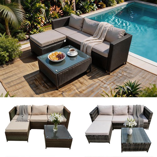 Rattan garden corner sofa - garden, set