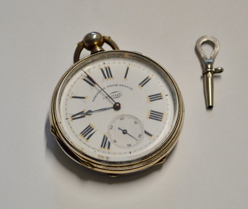 Antique swiss silver pocket - swiss,