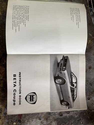 Lancia beta coupe instruction - beta,