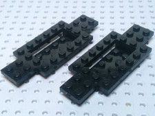 Lego Plate Vehicle Base 4x10x⅔ with 2x4 Recess [30029] Black x2