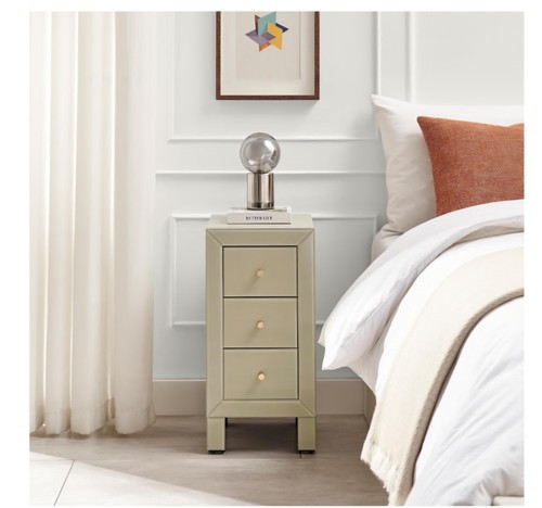 Mirrored bedside table slim - mirrored,
