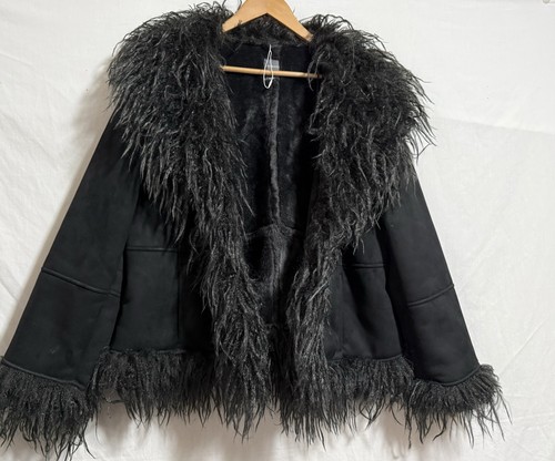 Primark black faux suede outer - suede,