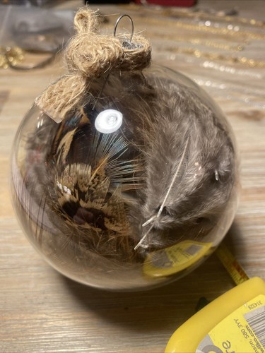 Pheasant feather bauble - feather, 4”