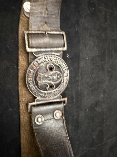 Vintage boy scout leather belt - vintage,