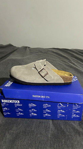 Birkenstock boston grey suede - birkenstock,