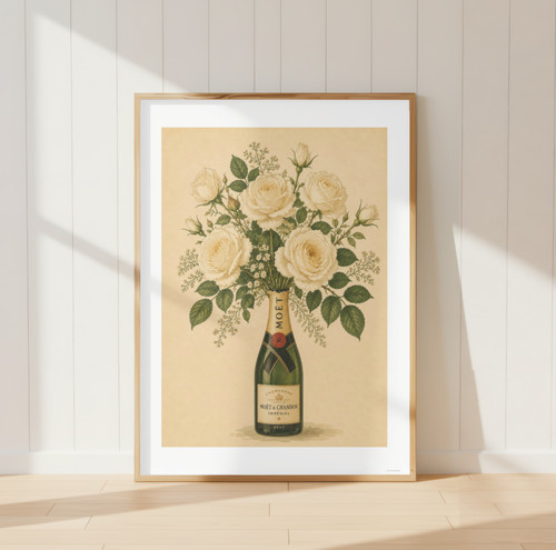 Moet champagne botanical print - champagne,