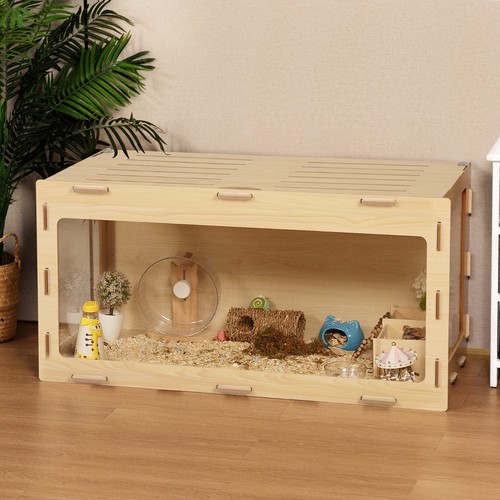 Wooden hamster cage with - cage,