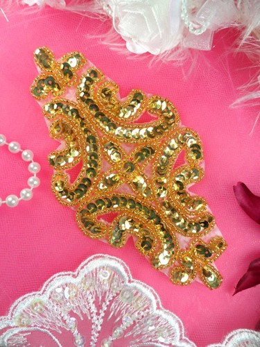 Xr352 sequin applique gold - sequin,