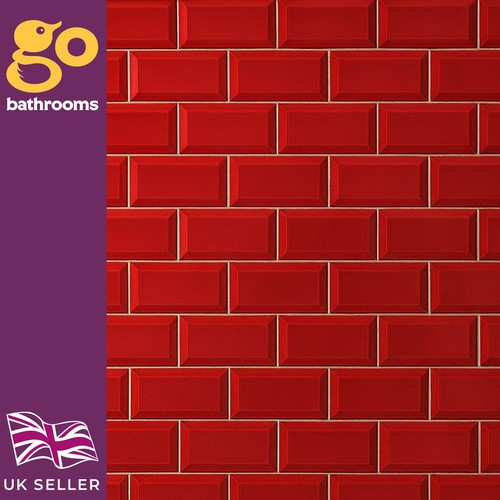 Red metro tile ceramic - red,