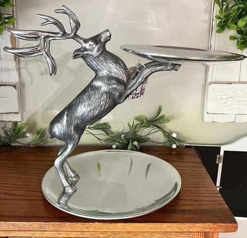 Silver stag deer - silver, holiday