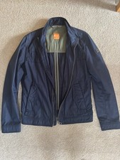 Hugo Boss Orange Lightweight Cotton Jacket Navy Blue Great Condition size Small 