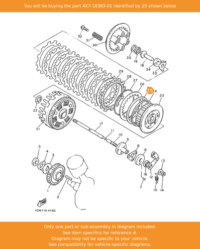 Yamaha spring clutch boss - spring,,
