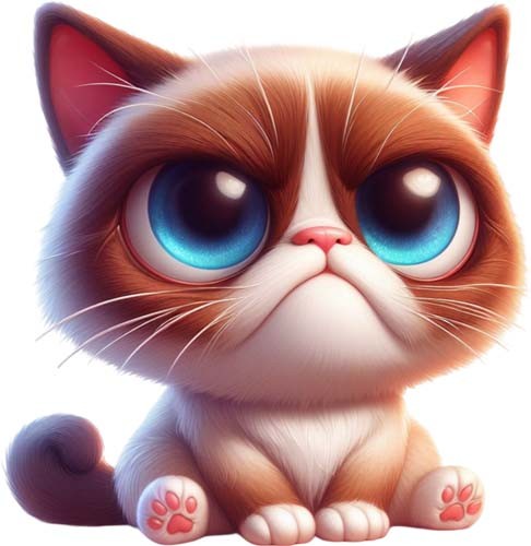 Funny grumpy kitten cat - kitten,