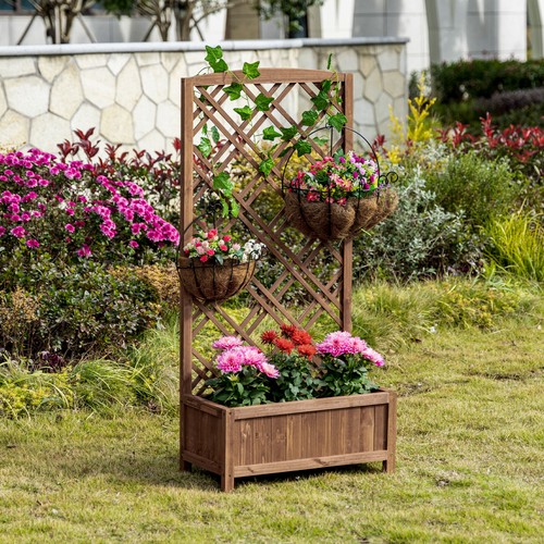 Garden planter with trellis - planter,