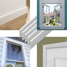 uPVC Architrave 95mm x 1m - Plastic Skirting Board - Window / Door Trim White